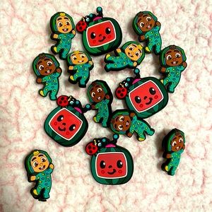 Cocomelon Croc Charms with Black and White babies